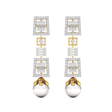 Buy Geometric Lab Grown Diamond Drop Earrings Online | Ivana Jewels