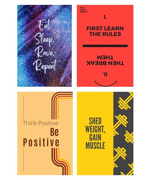 Motivational Quotes Wall Posters for Study Room | Living Room | Gym ...