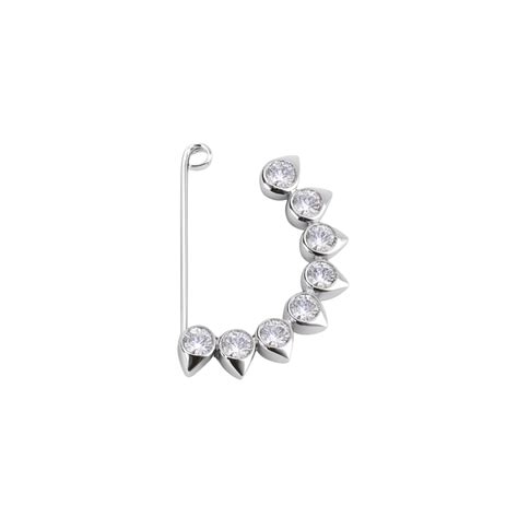 CZ petal nath (big) pierced | 92.5 Silver