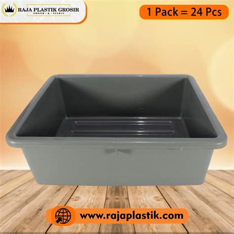 BAK BASKOM PLASTIK BESAR SERBAGUNA BENTUK SEGI TIPE RIVO ABU