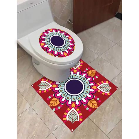 100yellow® Mandala Theme Toilet Sticker& Floor Sticker (Medium Size ...