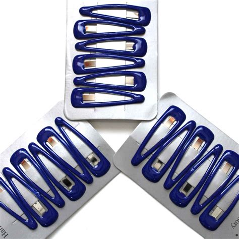 18 royal blue hair clips slides snaps sleepies bendies