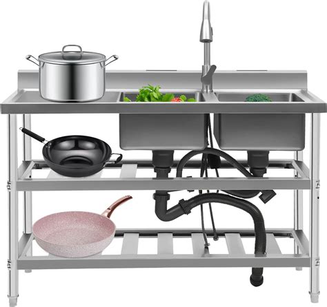TdiriNar Commercial Utility Sink, 3-Tier Stainless Steel 2 India | Ubuy