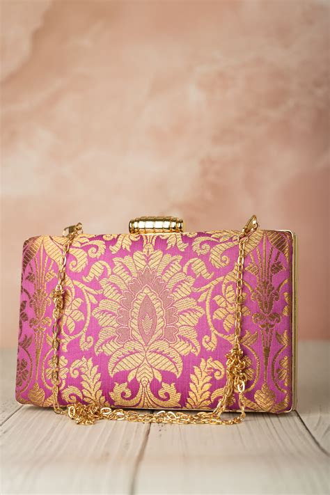 Purple Jamawar Clutch – Umay Benaras