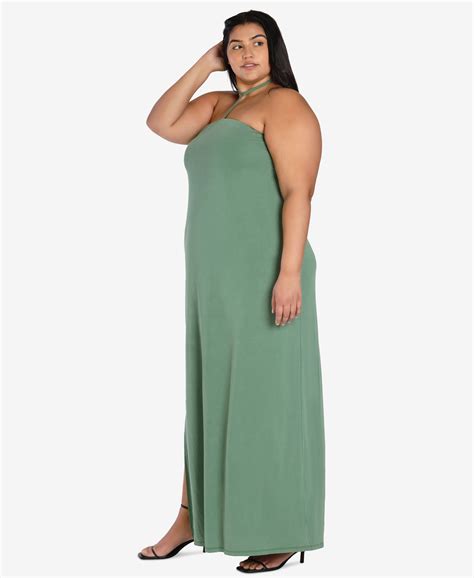 Nicole Williams English Plus Size Halter Dress Comfrey 2X - Walmart.com