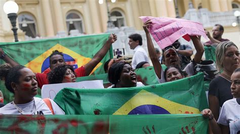 Protests in Brazil after more than 100 killed in police raids | Drugs ...
