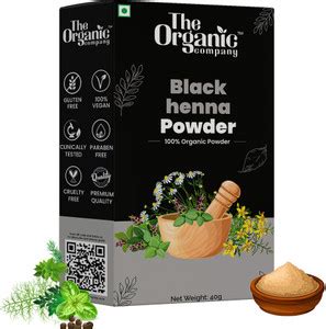 The Organic Company Black Hair Powder | Black Henna Organic For Hair ...