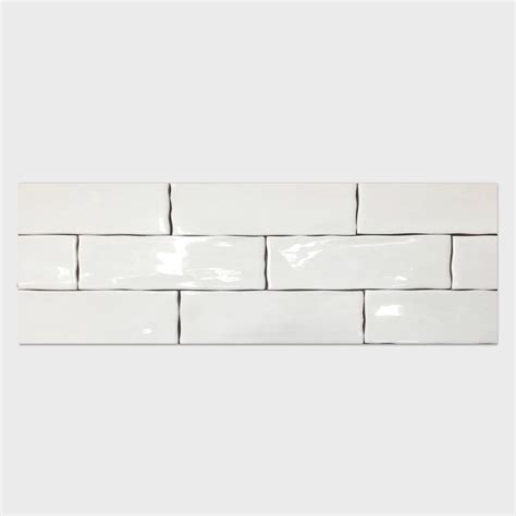 Handmade Look White Gloss Tile 75x300 | My Tile Market