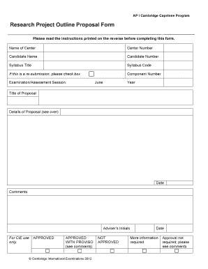 Cambridge Capstone Program Research Project Outline Proposal Form ...