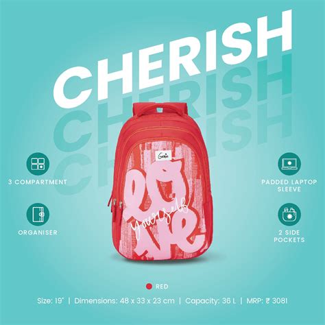 Buy Genie Cherish 36L Red Laptop Backpack Online