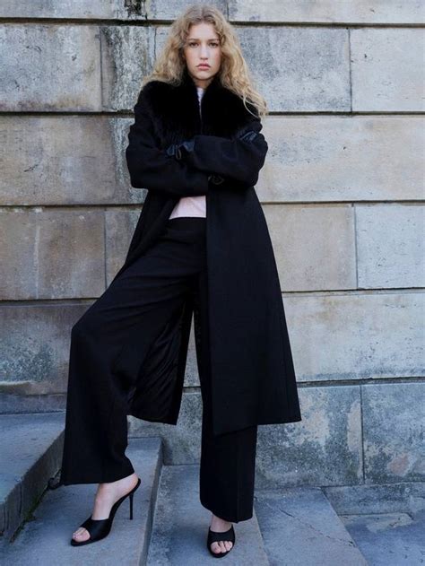 Mango Dolce Wool Blend Faux Fur Coat