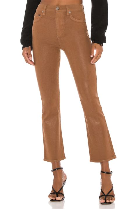 PISTOLA Lennon High Rise Cropped Boot in Coated Whiskey | REVOLVE