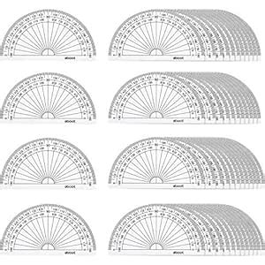 eBoot 50 Pack Math Protractors Plastic Protractor 180 Degrees, 4 Inches ...