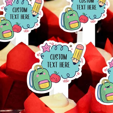 Custom Back to School Cupcake Toppers - Happy First Day – VictoryStore.com