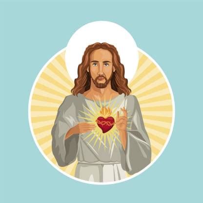 Jesus christ sacred heart new Sticker Poster|Religious poster|christian ...