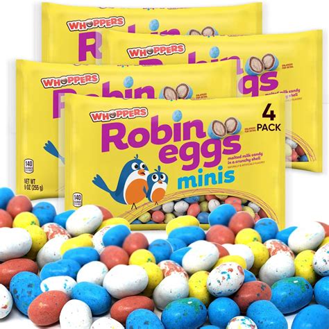 Amazon.com : Robin Eggs Whoppers Chocolate Candy 9oz 4 Packs - Whoppers ...