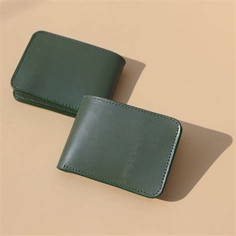 Green Bifold Wallet & Coin Pouch – Bicyclist: Handmade Leather Goods