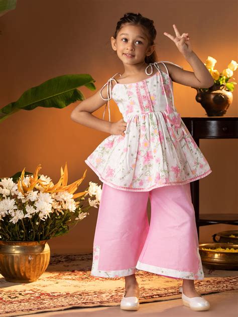 Girl's' Multicolour Kurta Palazzo Set – vastramay