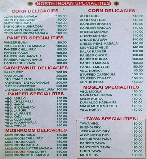 Menu at Hotel Sweekar - Veg Restaurant, Hyderabad, Kachiguda Cross Road ...