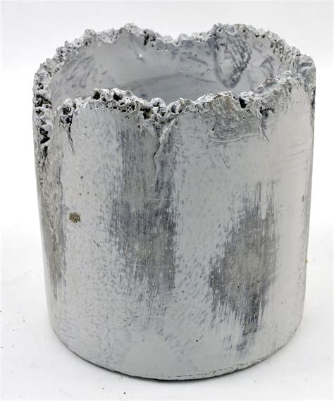 Concepts in Time D6637LGY 6" x 6" Grey Jagged Rim Cylinder Cement ...