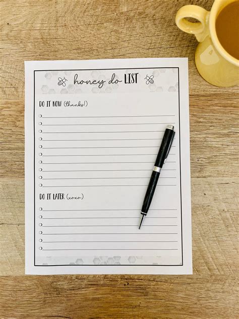 Printable Honey Do List, Honey Bee to Do List - Etsy