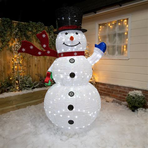 Christmas Snowman Lights - 1.8M Pop-Up Outdoor Light Up Snowmen with 2 ...