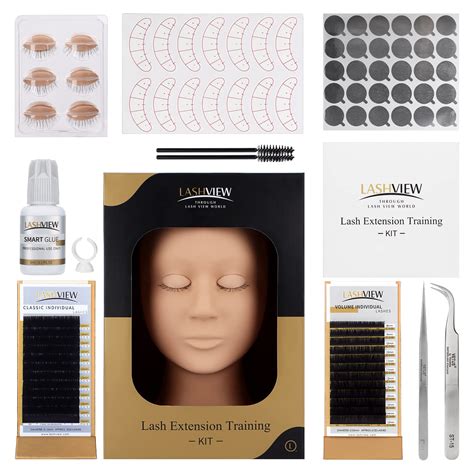 LASHVIEW Eyelash Extension Kit,Professional Eyelash Mannequin Head Kit ...