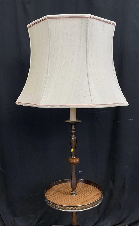 Lot - Vintage Traditional Style Floor Lamp Table Combo