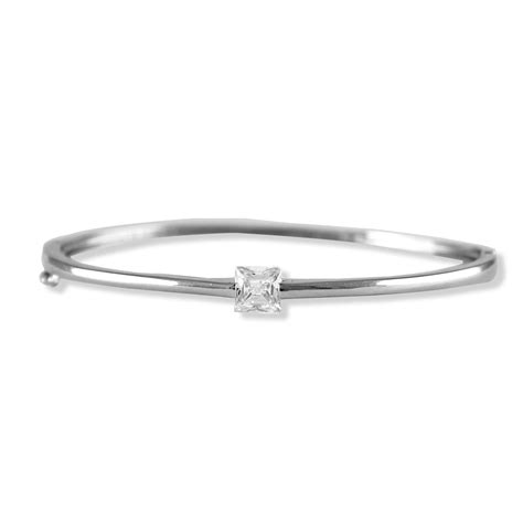 TARAASH 925 Sterling Cz Bangle | Square Openable Bangle | Silver Kada ...