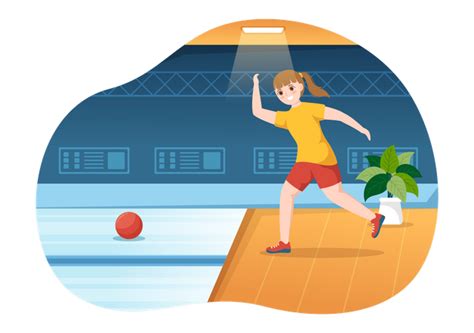 Best Premium Girl Playing Bowling Game Illustration download in PNG ...
