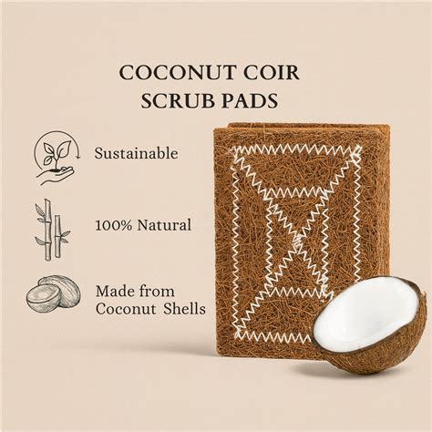 Coconut Coir Scrub Pad | Dish Wash Scrub Pad | 4Ce2B7 – EcoFreaky