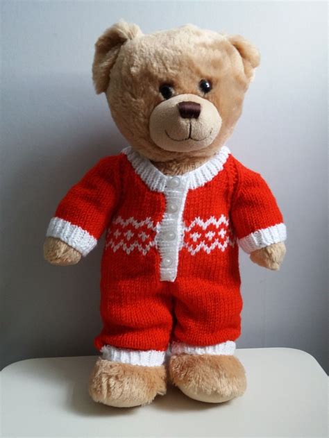 A festive onesie for build a bears Free knitting pattern | Teddy bear ...