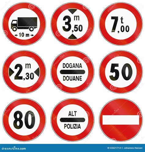 Road signs used in Italy stock illustration. Illustration of italy ...