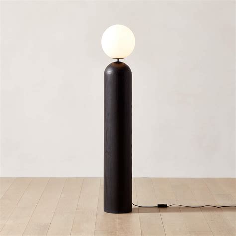 Ori Globe Floor Lamp with Black Wood Base + Reviews | CB2