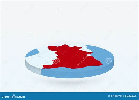3D Isometric Map Highlighting Brazil in Red Stock Illustration - Illustration of cartography ...