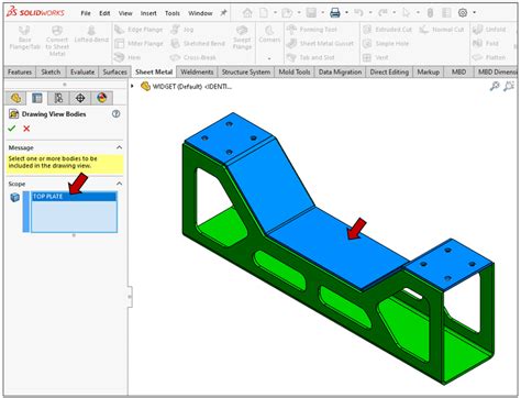 Image result for Flat Pattern Drawing SolidWorks