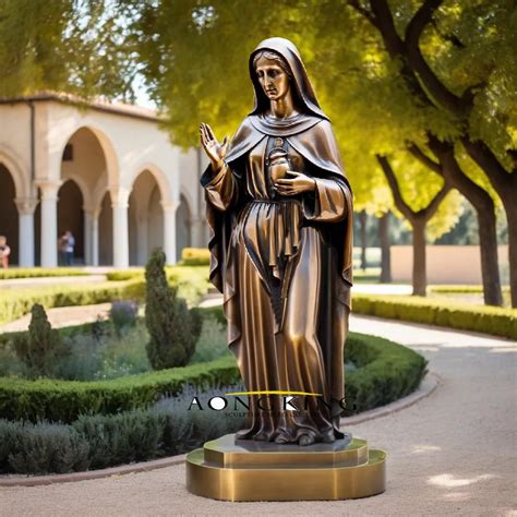 Famous Patron Prayer Bronze Saint Clare of Assisi Sculpture | Religious ...