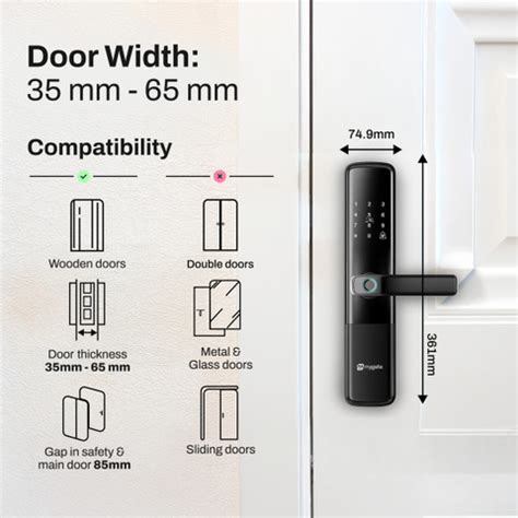 Mygate Plus BLE Lock|6-Way Unlock -Fingerprint, PIN, OTP, App, RFID ...