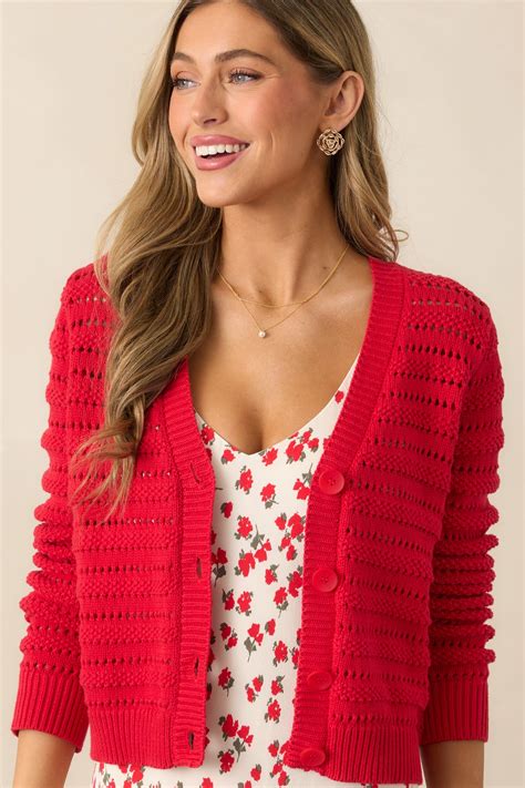 Z Supply Romance Cherry Red Cardigan | Red Dress