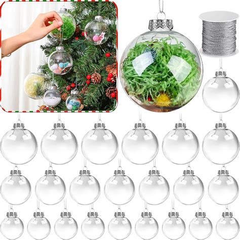 Amazon.com: Wettarn 50 Pcs Clear Christmas Ornaments Balls Plastic ...