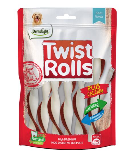 Dentalight 5" Twist Rolls Medium Dog Treats 100g - Beef Flavour | SMBG ...