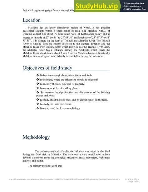 A Report On Field Visit To Malekhu | PDF