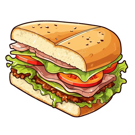 Sandwich Food Sticker, Food Clipart, Sandwich Clipart, Sticker Clipart ...