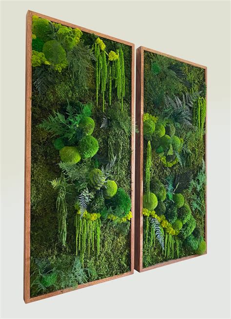 Moss wall art moss art preserved moss living wall plant wall decor etsy ...
