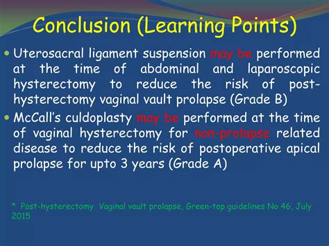 Preventing vault prolapse after hysterectomy | PDF