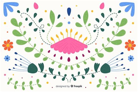Arrière-plan de broderie mexicaine colorée | Vecteur Gratuite