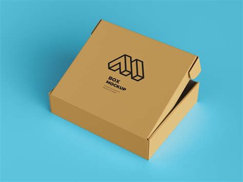 Half Open Cardboard Box Mockup - graphberry.com