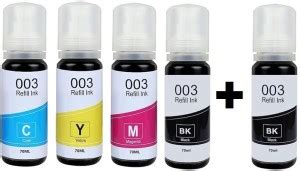 HYNEAR 001/003 Refill Ink (5Bottle) for Epson EcoTank L1110, L3100 ...