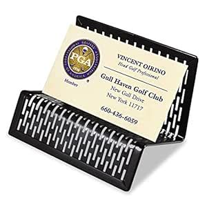 Artistic Urban Collection Punched Metal Business Card Holder, Black ...