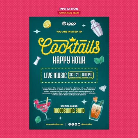 Bar à cocktails avec de délicieuses factures de boissons | PSD Gratuite